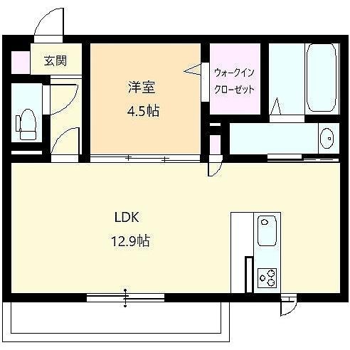 ディアライズ小郡船倉町C棟の物件間取画像