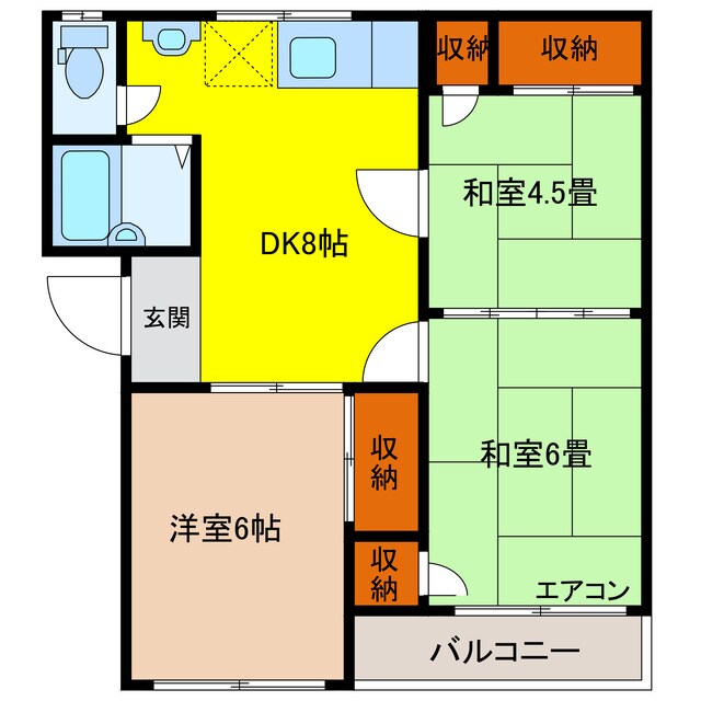 めぞん懐Ｂ棟の物件間取画像