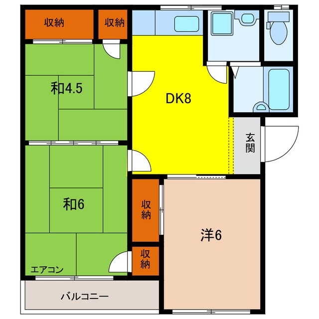 めぞん懐Ａ棟の物件間取画像