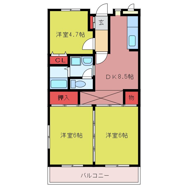 セントラルヒルズの物件間取画像