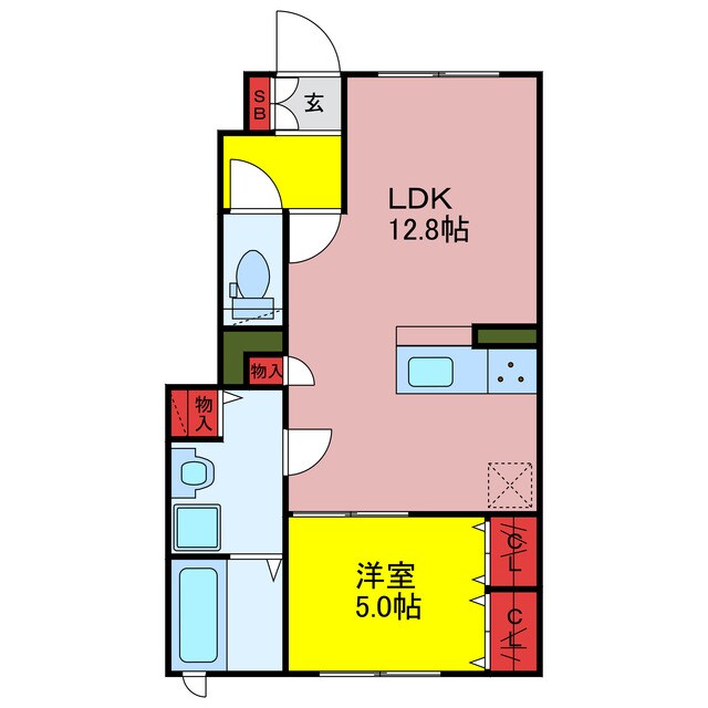 仮称)坂戸市中富町　新築アパートの物件間取画像