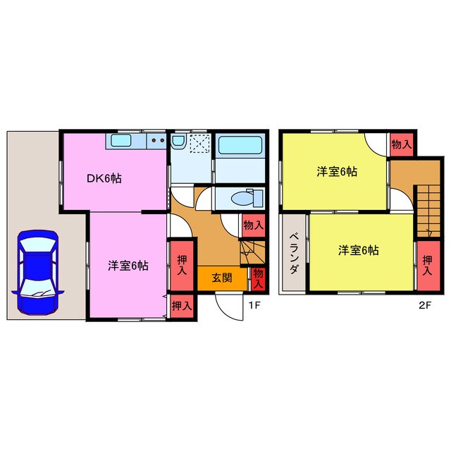 鶴ヶ島下新田戸建の物件間取画像