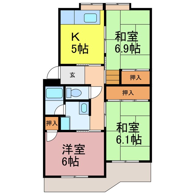 ハイツしらいの物件間取画像