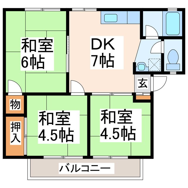 コーポリバーサイドの物件間取画像