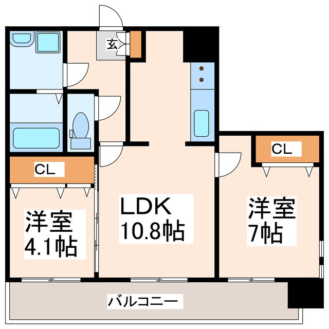 QREST熊大病院前の物件間取画像