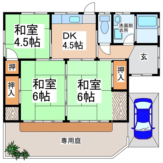 柿原貸家の物件間取画像