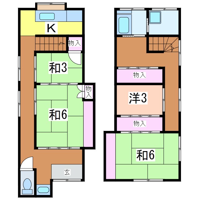 上大川前通貸家の物件間取画像