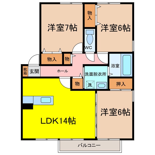 リヴェールタウン赤松の物件間取画像