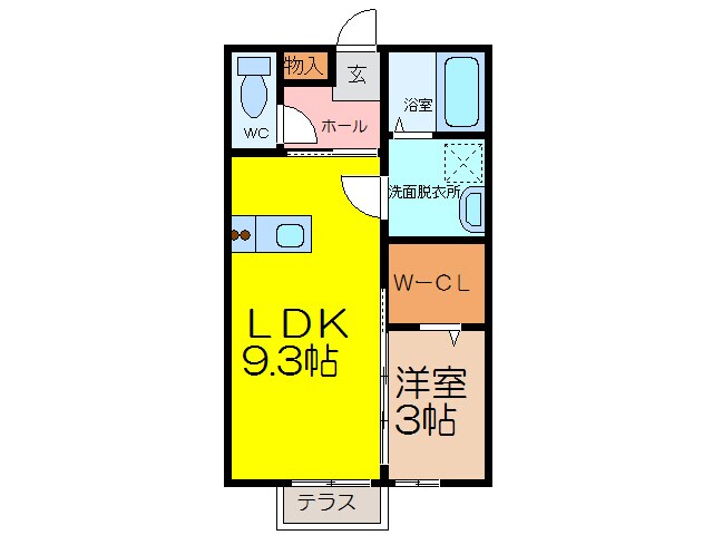 ヴェルデ西田代Ｂの物件間取画像