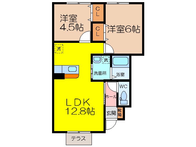 シャルムドミール　A棟の物件間取画像