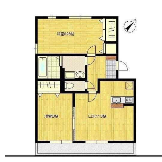 ニューリバーサイド夢咲　Ａの物件間取画像