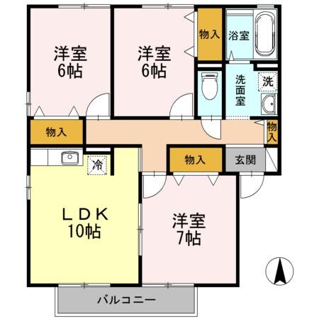 シャルムタウン開成　Ａ棟の物件間取画像