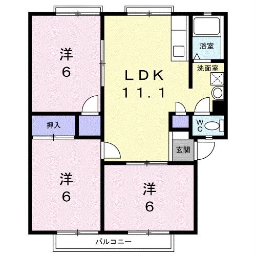 サンビレッジ諸富　Cの物件間取画像