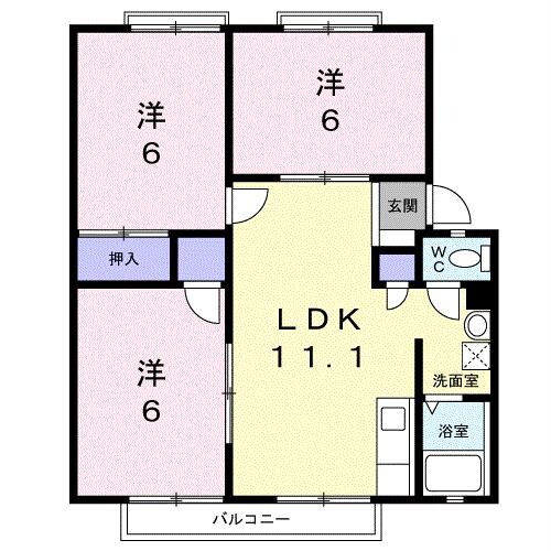 サンビレッジ諸富　Gの物件間取画像
