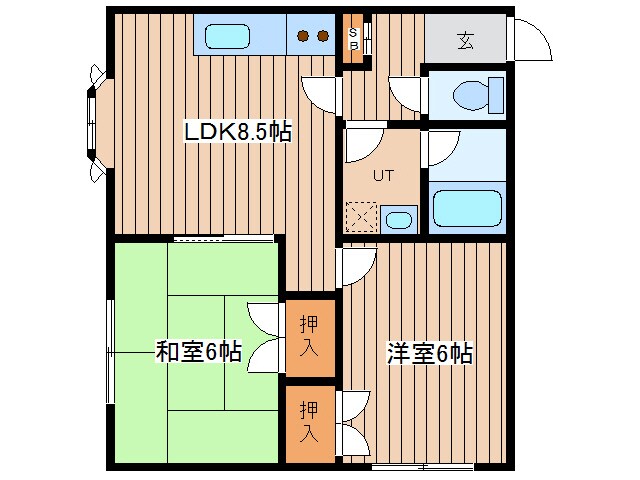 サンフロンティア　Ａ棟の物件間取画像