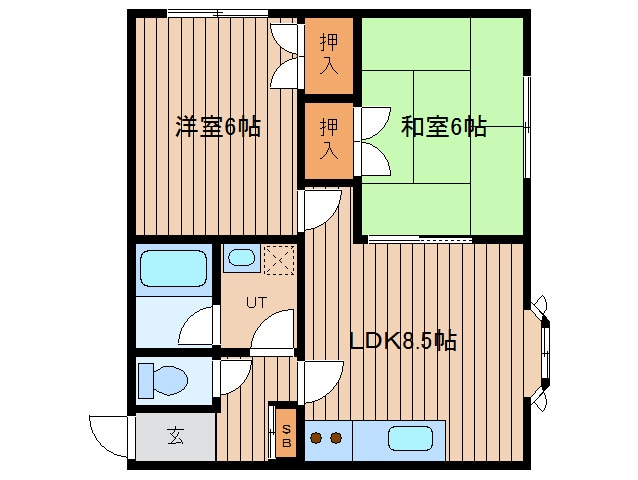 サンフロンティア　Ｂ棟の物件間取画像