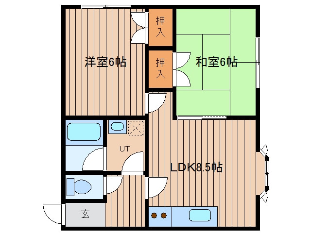 サンフロンティア　Ｂ棟の物件間取画像