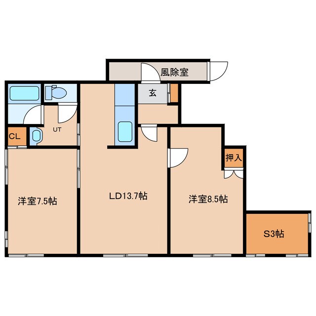 南町5条1丁目1棟2戸の物件間取画像