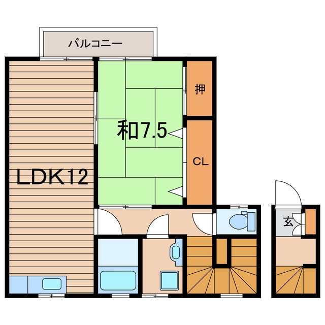 相馬駅 徒歩8分 2階の物件間取画像