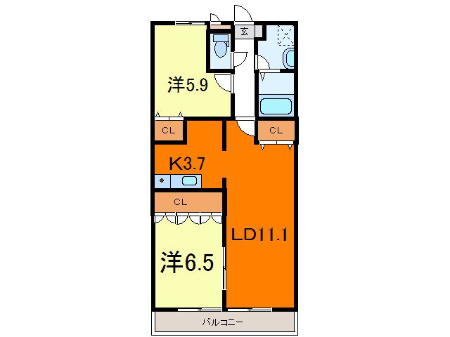 相馬駅 徒歩15分 2階の物件間取画像