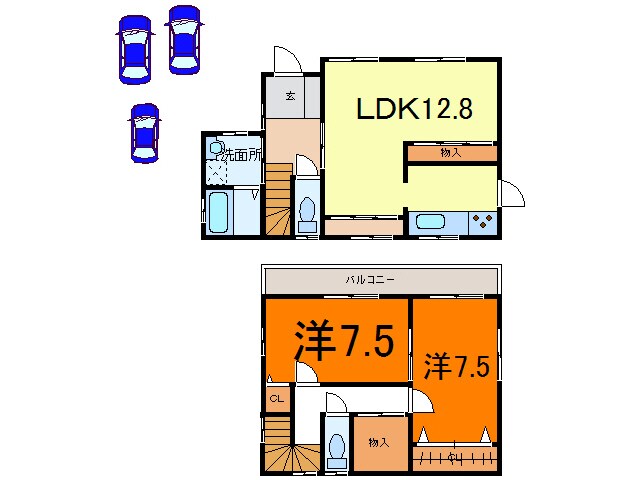 相馬駅 徒歩21分 1-2階の物件間取画像