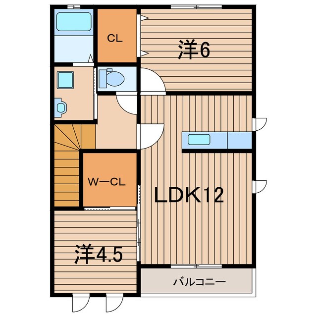 相馬駅 徒歩19分 2階の物件間取画像