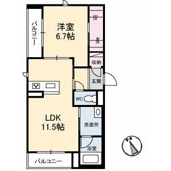 BLOOMー１の物件間取画像