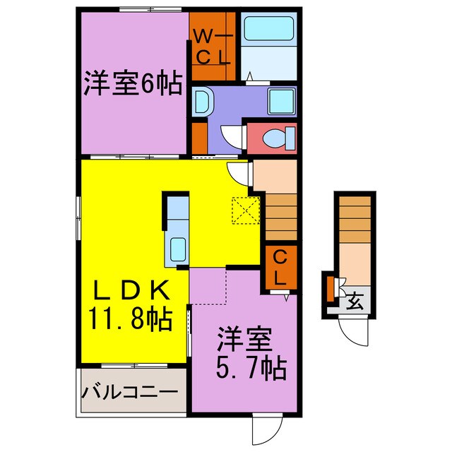 ラ・ポールⅡの物件間取画像