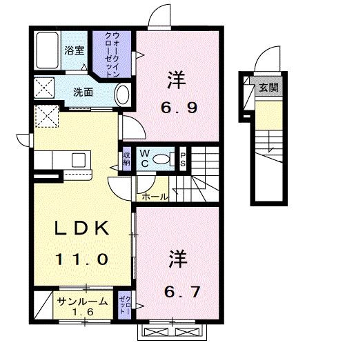 プロムナード公文名Ａの物件間取画像