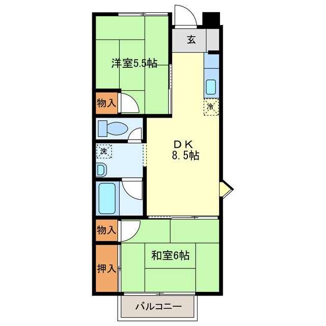 田口コーポA棟の物件間取画像