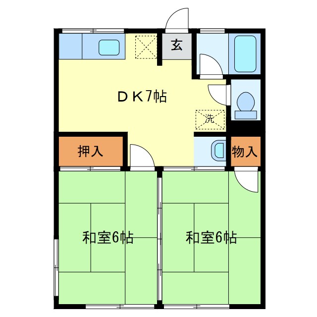 シティハイムハツガイAの物件間取画像