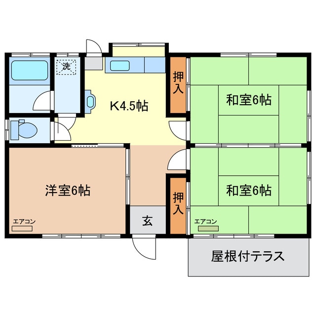 吉川方貸家の物件間取画像