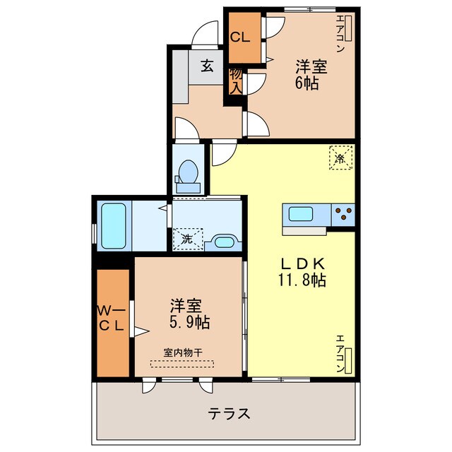 キュウブオンダの物件間取画像