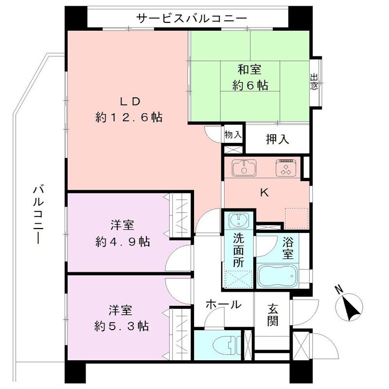異人池コートの物件間取画像