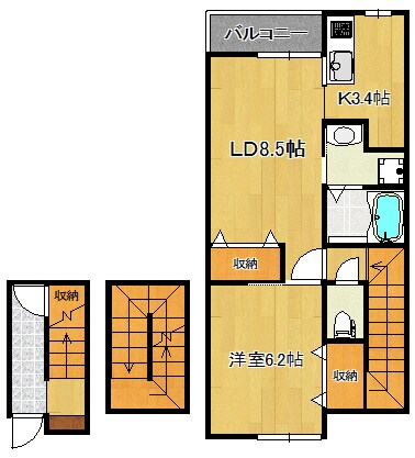 BUENA堀之内南3A棟の物件間取画像