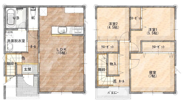 クローバータウン上所中Iの物件間取画像