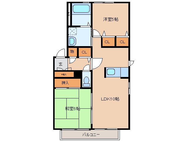 工科短大前 徒歩14分 2階の物件間取画像