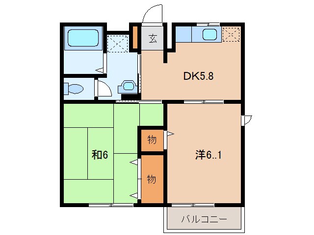 金手 徒歩5分 2階の物件間取画像