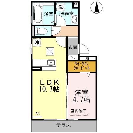 中津駅 徒歩46分 1階の物件間取画像