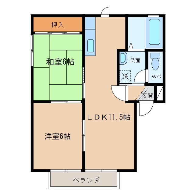 吉富駅 徒歩12分 2階の物件間取画像