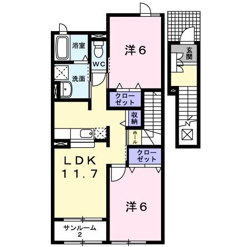 ヴィラ エクセレント Ｂの物件間取画像