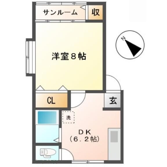 ハイツ希望３の物件間取画像