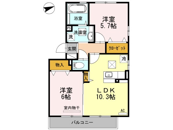 サニーホームズ　Ｂ棟の物件間取画像