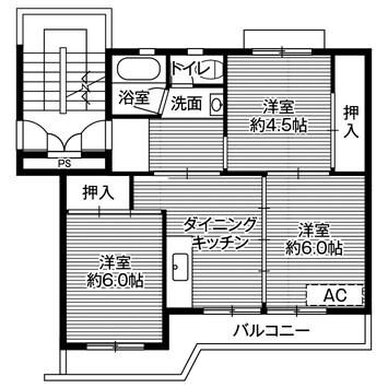 ビレッジハウス小羽山２号棟の物件間取画像