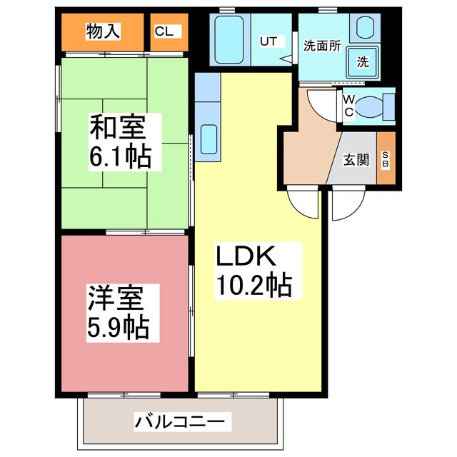 クリエイトシティ創建　Ｄ棟の物件間取画像