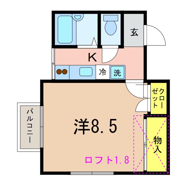 ラベンダーの物件間取画像