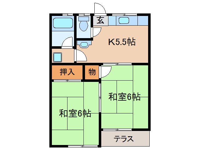 コーポパステルの物件間取画像