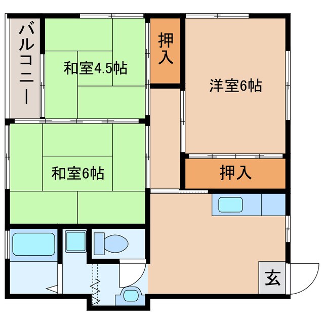 美人ハウスⅠの物件間取画像