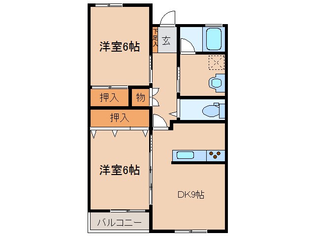 ウィスターコート斐川Aの物件間取画像