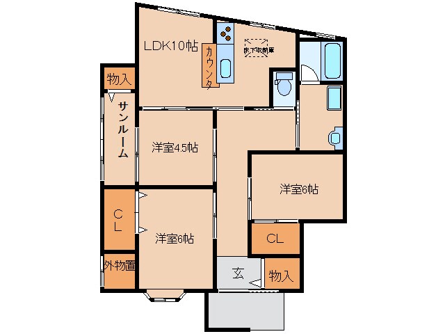 シャンポールⅤの物件間取画像